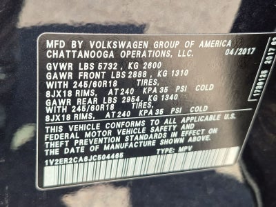 2018 Volkswagen Atlas 3.6L V6 SEL