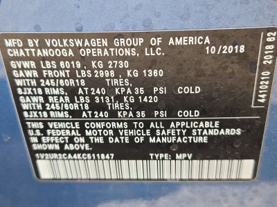 2019 Volkswagen Atlas 3.6L V6 SE w/Technology