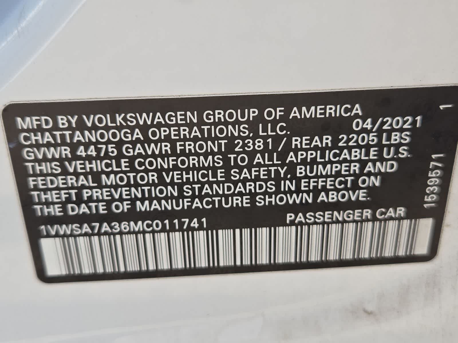 2021 Volkswagen Passat 2.0T SE