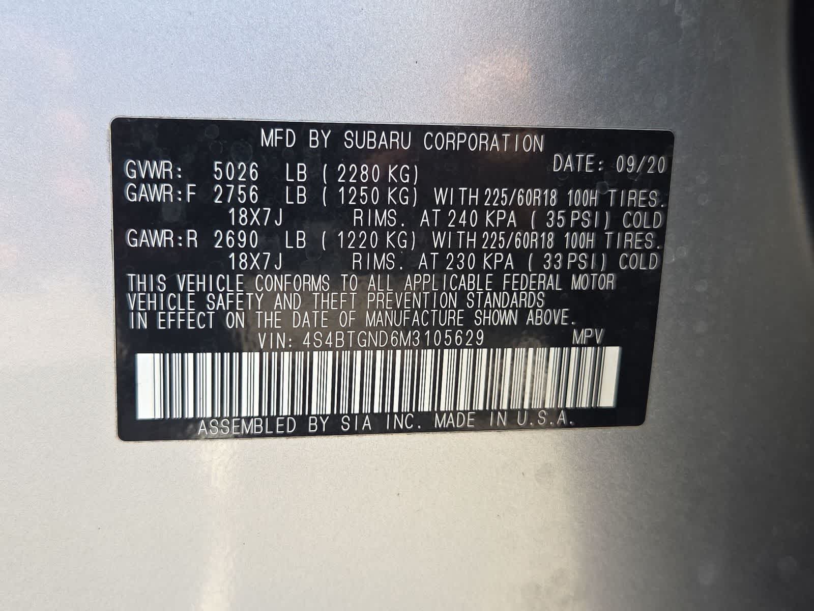 2021 Subaru Outback Limited XT