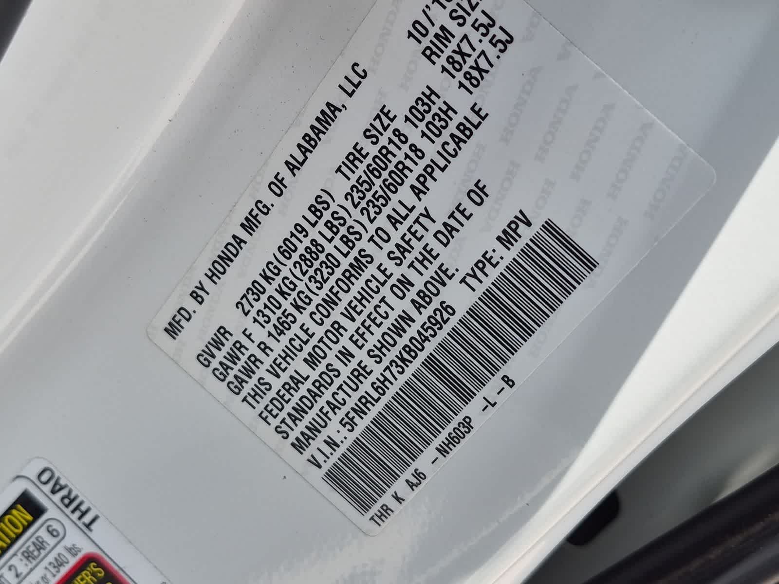 2019 Honda Odyssey EX-L