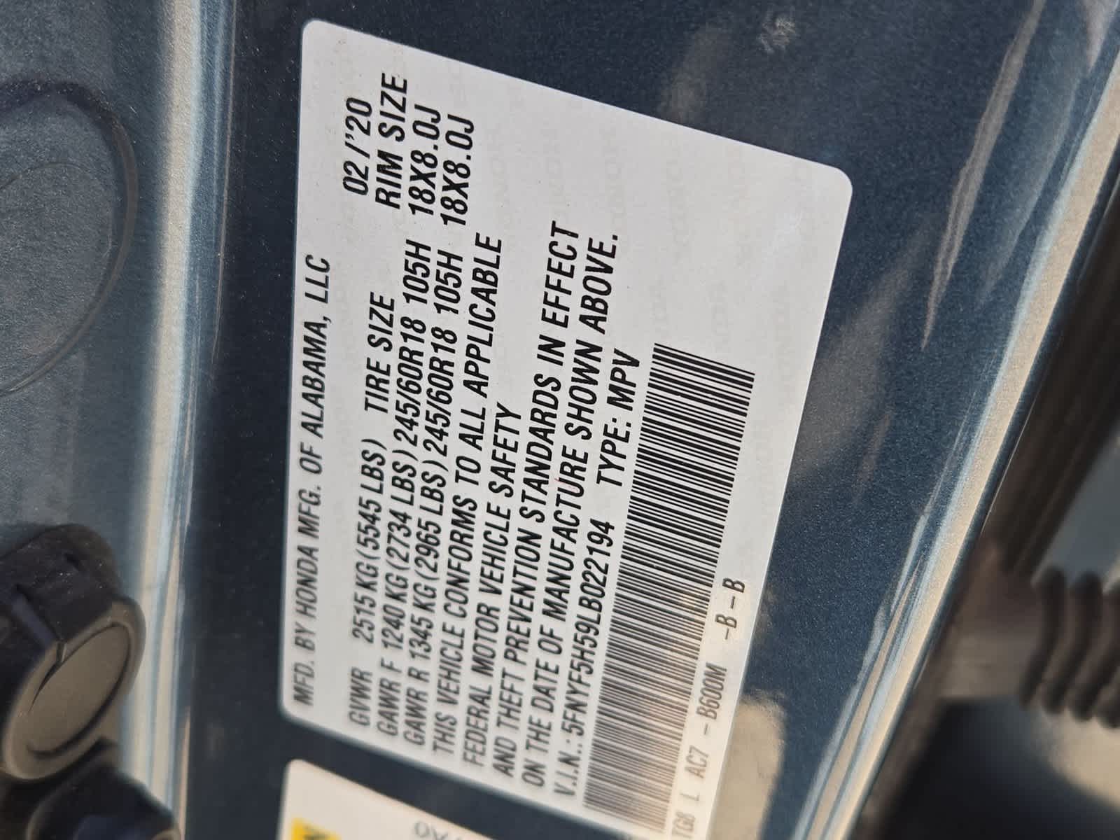2020 Honda Pilot EX-L