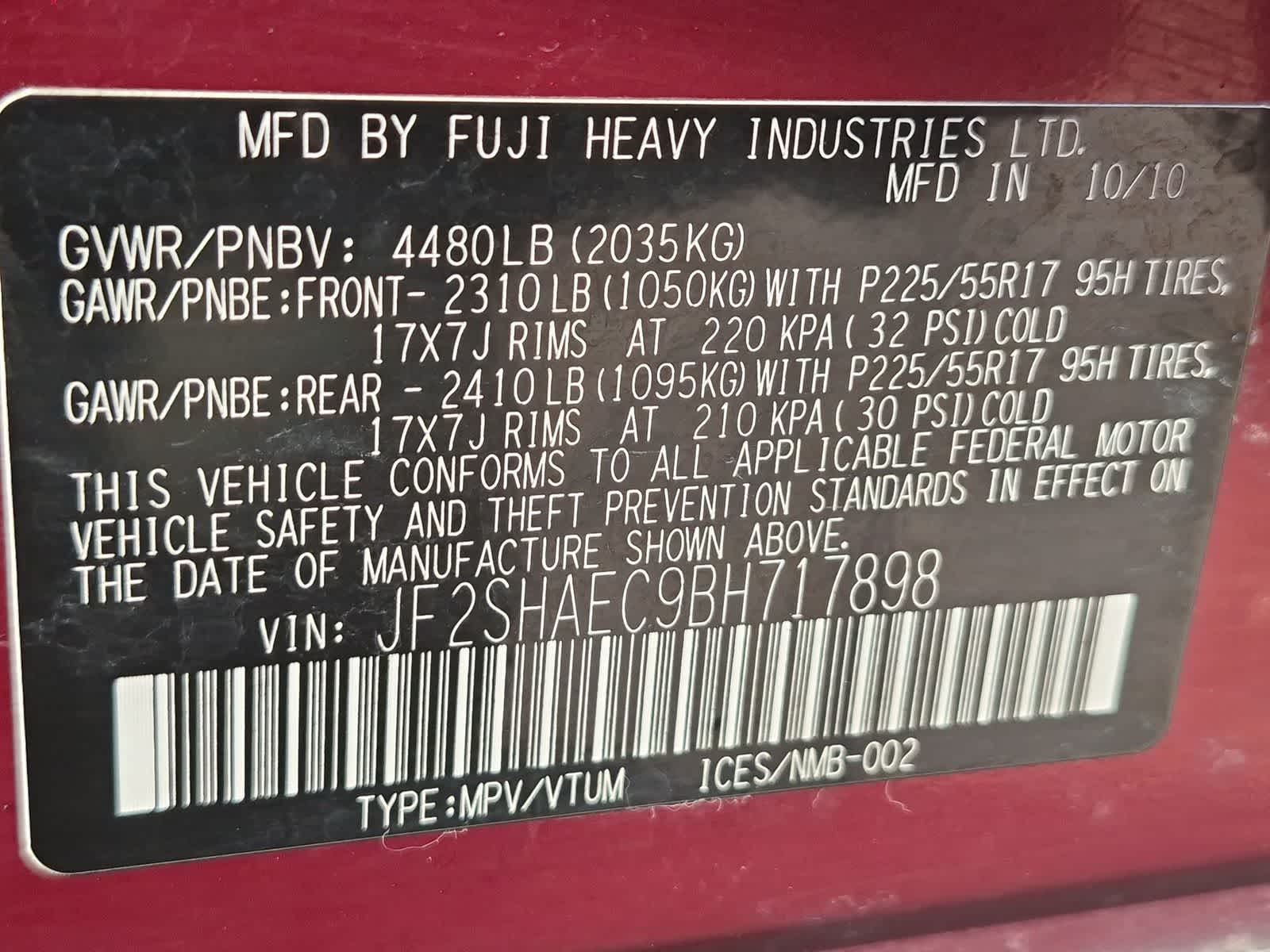 2011 Subaru Forester 2.5X Limited