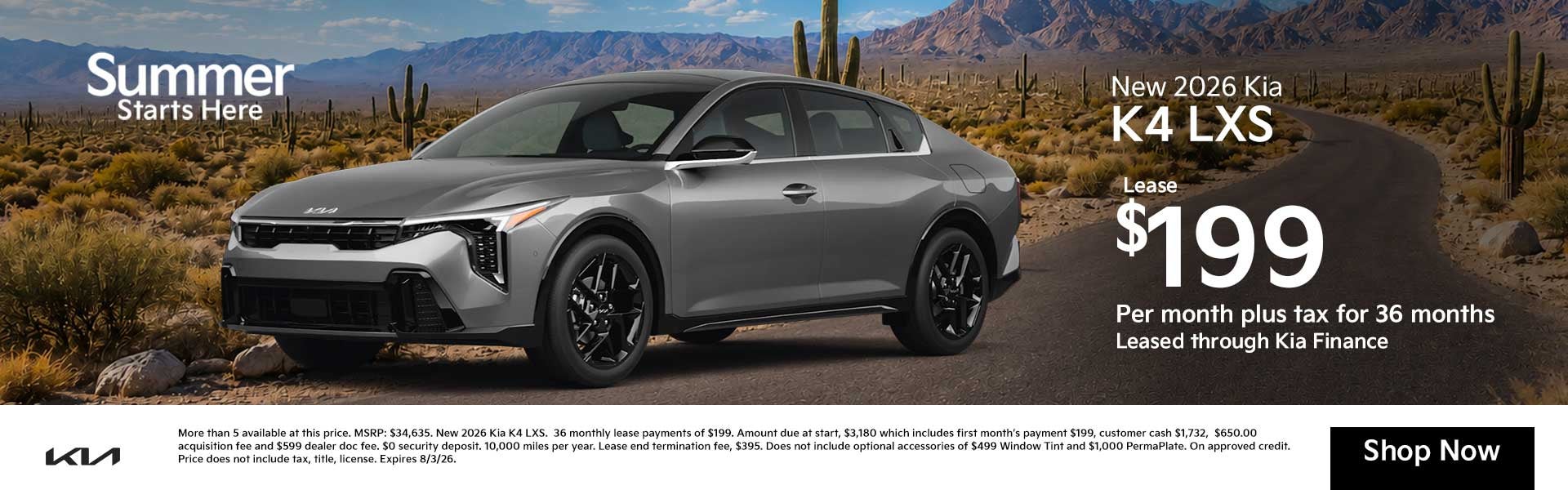 New 2026 Kia K4 LXS